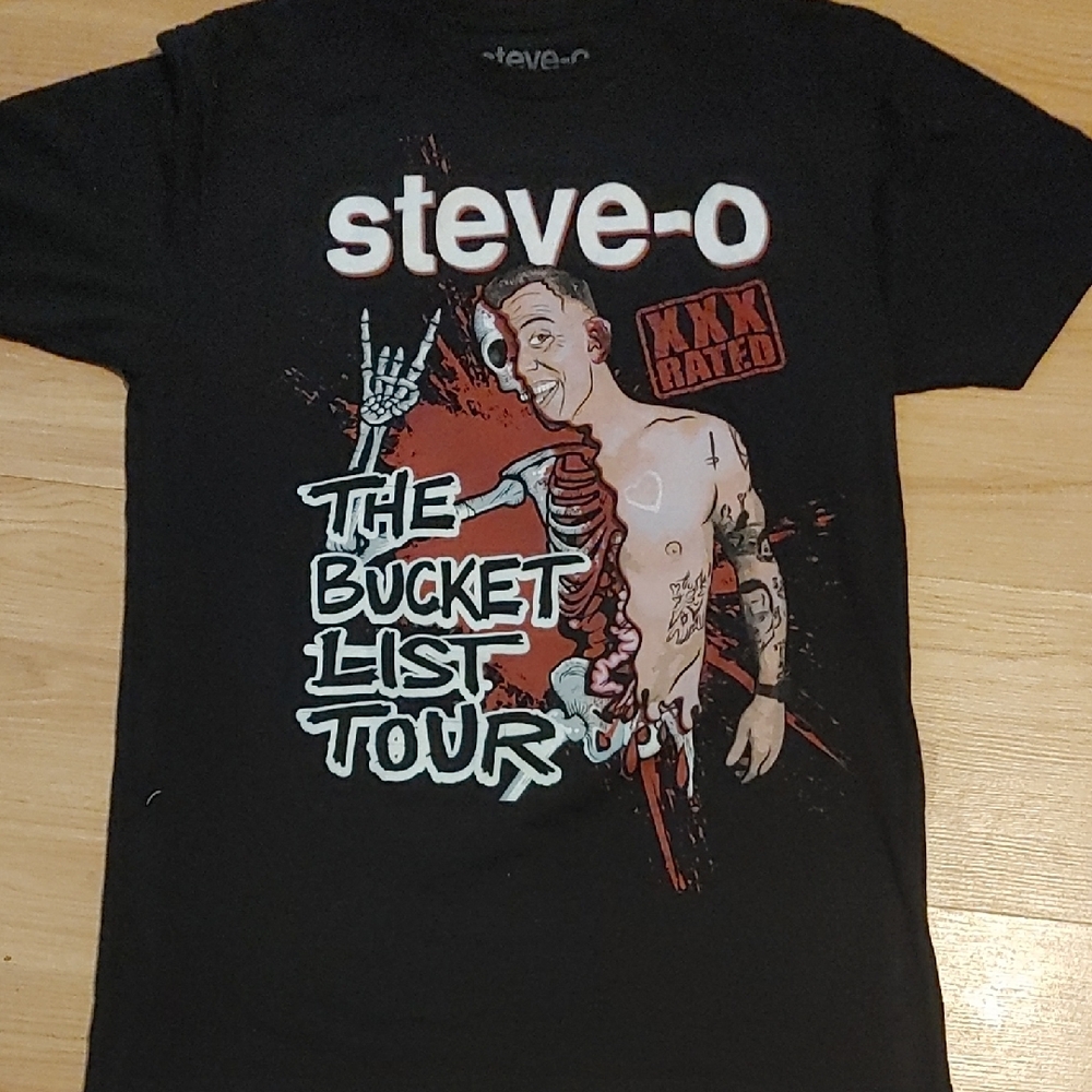 Steve-O Black Graphic T-Shirt Sz Med